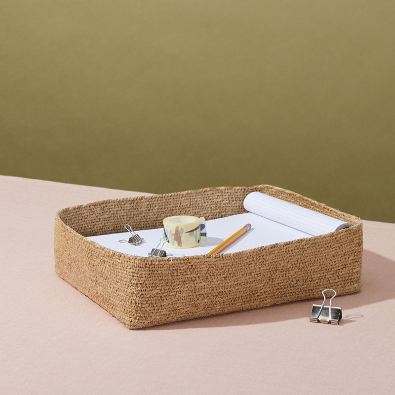 Hawkins New York Seagrass basket - Letter Tray, Sky