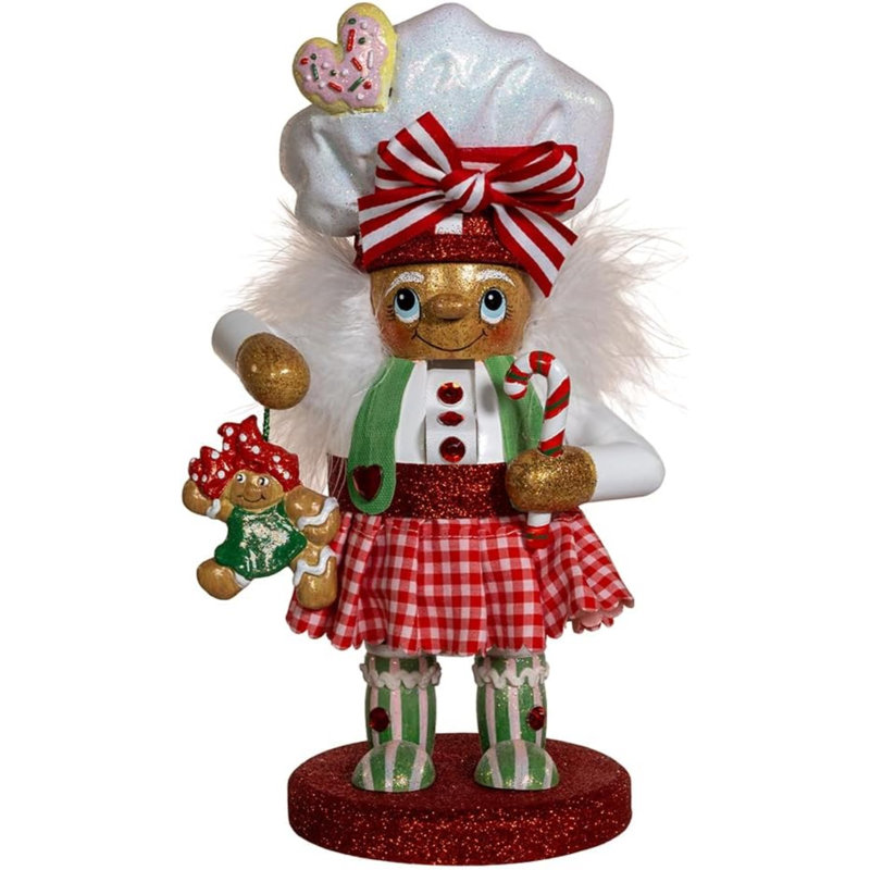 Kurt Adler Hollywood Wooden Nutcracker Collection, Gingerbread Baker Girl, 10in