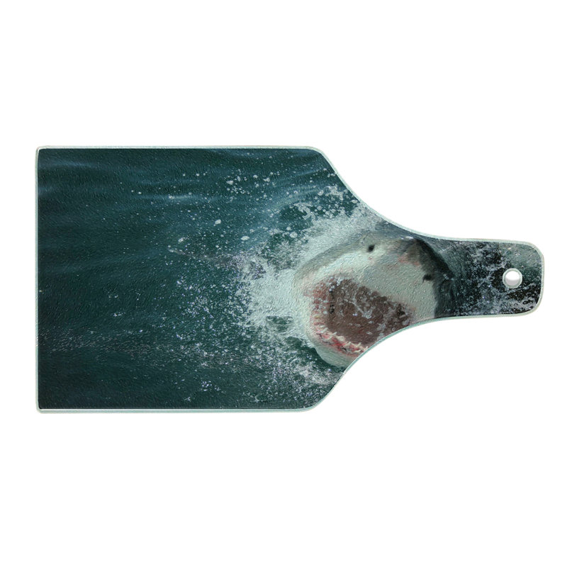 Planche à découper en verre trempé Ambesonne Shark