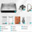 33*22 Inch 16 Gauge Stainless Steel Ledge Workstation Kitchen Sink With Pull-Out Faucet And Cup Washer, T304 For Durability, Waterfall Design 3 Water Modes, X-Shaped Guide Easy Maintenance, Double