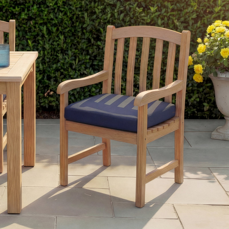 Amala Sunbrella® Outdoor Dining Seat Cushion, Sunbrella® Spectrum Indigo