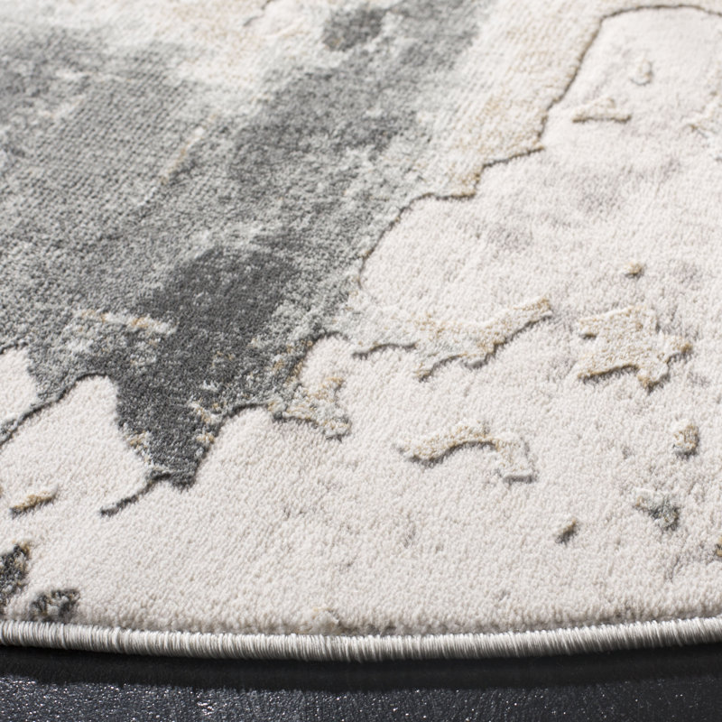Ellar Vogue Performance Abstract Rug, Round 6'7"