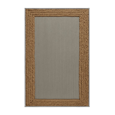 Washable Rope Border Farm Area Rug
