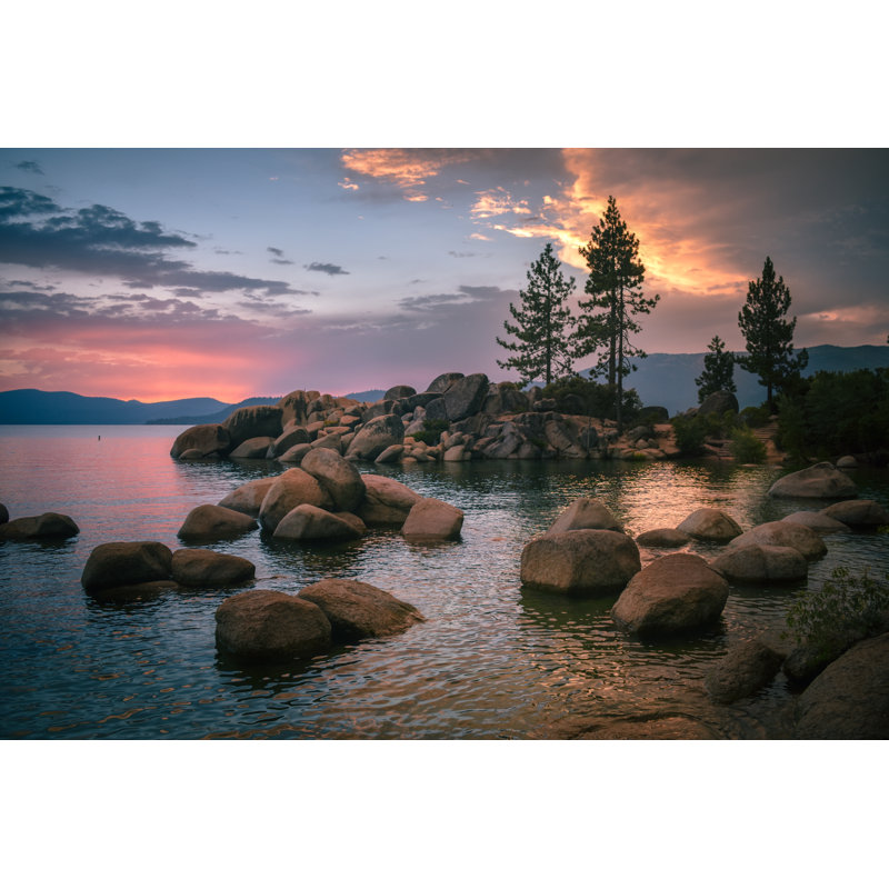 Sunset Over Lake Tahoe - Wrapped Canvas Print, 30cm H x 46cm W x 3.8cm D