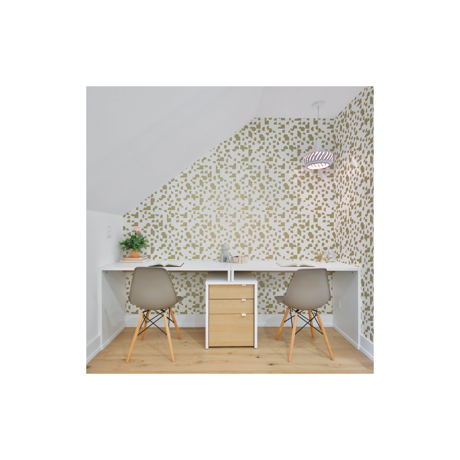 Mod Geo Peel and Stick Wallpaper, Gold