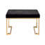 Banc rembourré en tissu et finition champagne
