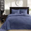 Couvre-lit réversible bleu marine très grand - Rembourrage élégant en coton prélavé avec surpiqûres pour plus de durabilité et deux taies décoratives