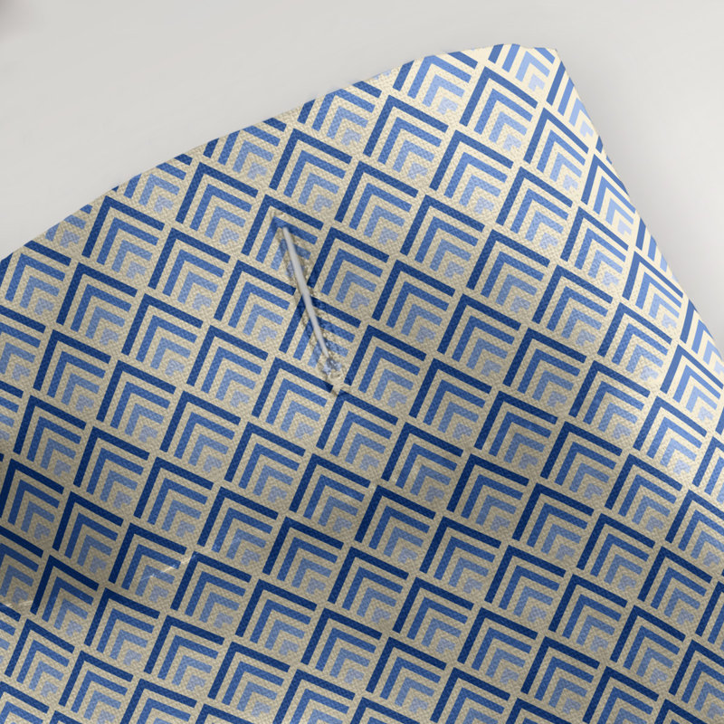 Rideau de douche simple à rayures katelyn elizabeth geometric dégradé, Jaune / Bleu