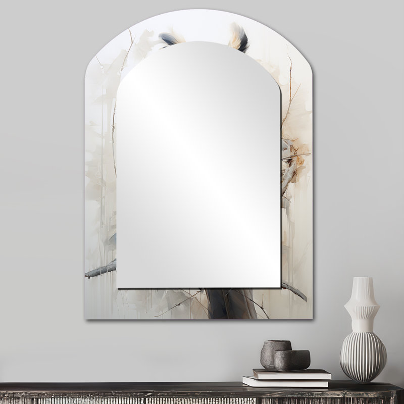 Miroir mural Wise And Watchful Majestic Owl I - Beige, 34 po x 25 po