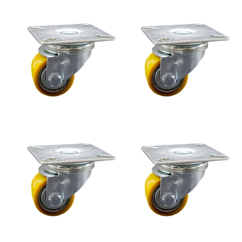 Low Profile Polyurethane Caster with Top Plate