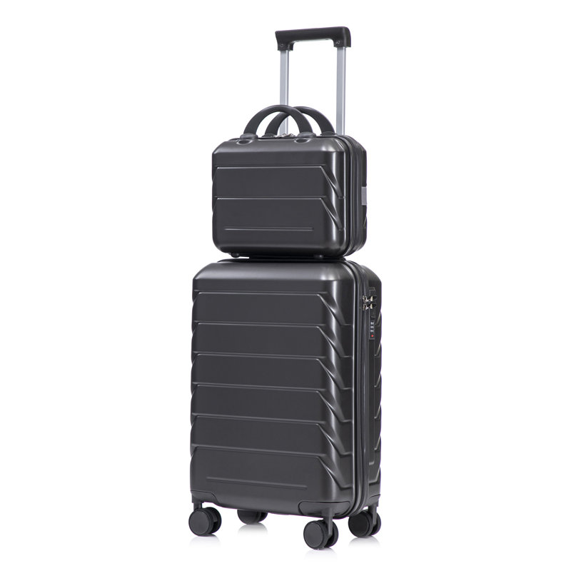 14 "/ 20" 2 pièces / ensemble dans un bagage à roulettes en ABS, 22.2" H x 14.4" W x 9.1 " D, Dark Gray