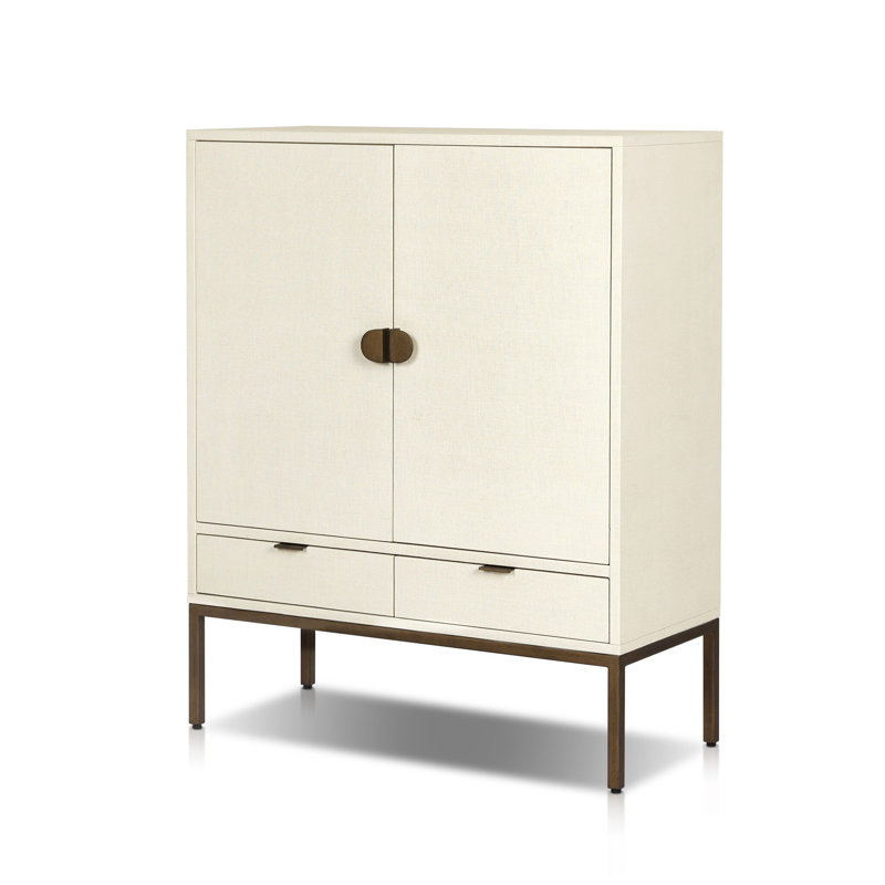 Marea 38.5'' Bar Cabinet, White/Neutral