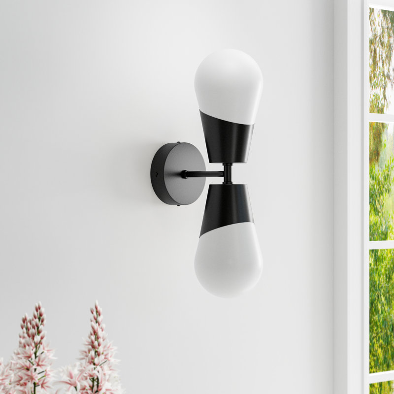 Matte Black Dimmable Double-Headed LED Bath Vanity Sconce