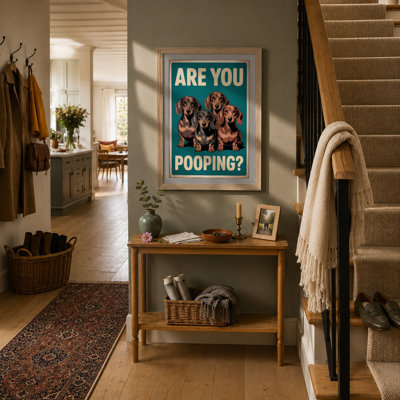 Are You Pooping Dogs Retro - Framed Print