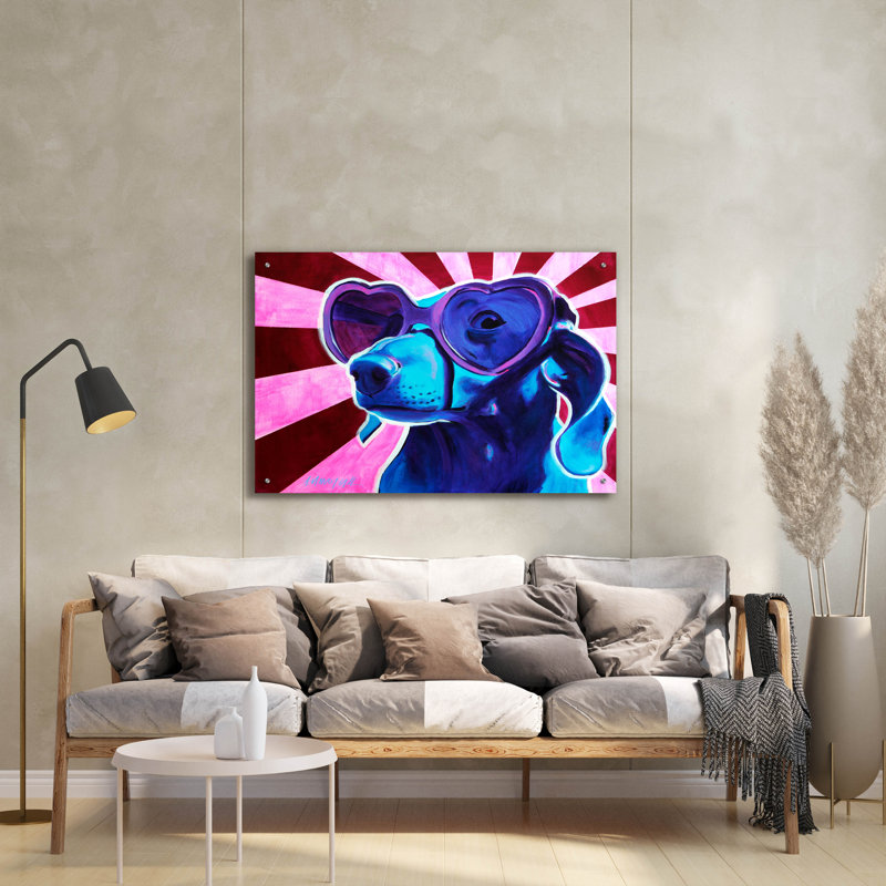 «Dachshund - Puppy Love» par Dawg Painter, H 24 po x l 36 po