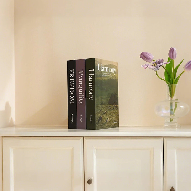 Ensemble de 3 faux livres de table basse, livres décoratifs Serene Nature Landscape pour bibliothèque, manteau de cheminée, vestibule, décoration d'intérieur