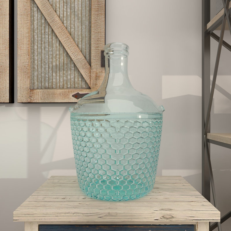 Vase en verre recyclé avec texture de bulle Siebert, H 17 po x l 10 po x P 10 po