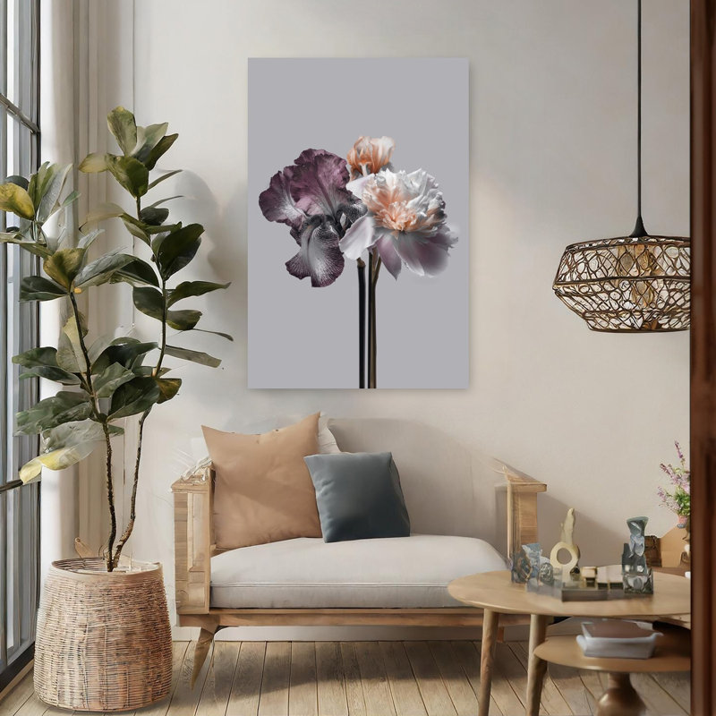 Art floral contemporain «Vertu 1», H 48 po x l 32 po