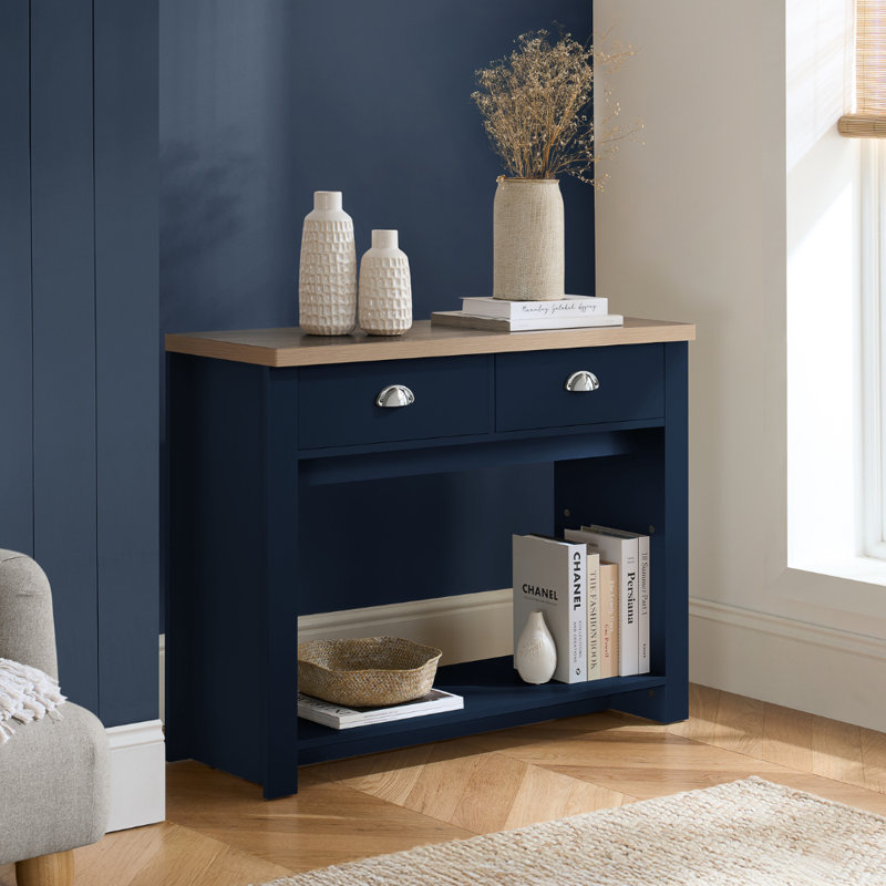 Napanoch 99Cm Console Table, Navy Blue
