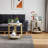 2 Tier Faux Marble End Table with Storage Shelf, Modern Side Table for Living Room, Bedroom