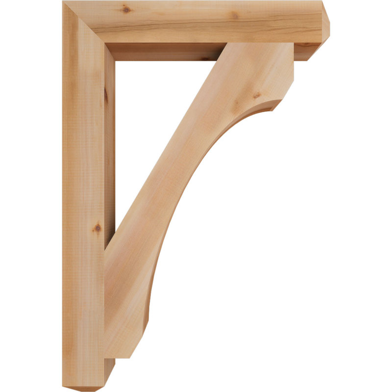 H Support en bois / corbeau, Western Red Cedar (Smooth), H 38 po x l 3,5 po x P 26 po