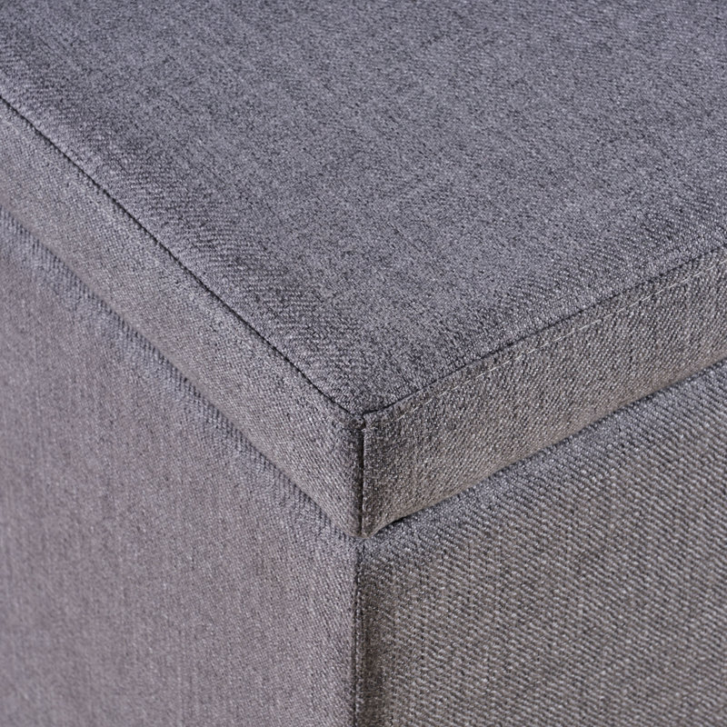 Hamlin Upholstered Ottoman, Gray Polyester