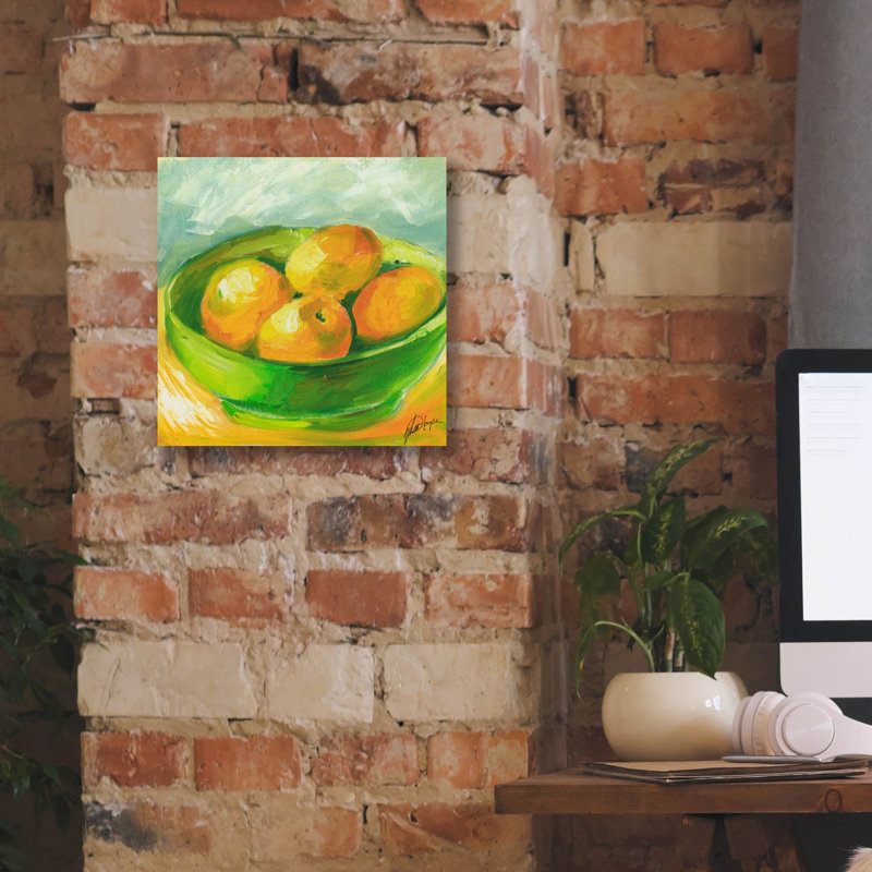 «Bowl of Fruit I» par Ethan Harper, art mural sur toile, H 12 po x l 12 po x P 0,75 po