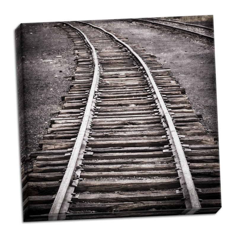 « rétro train yard iv », reproduction de photo sur toile tendue