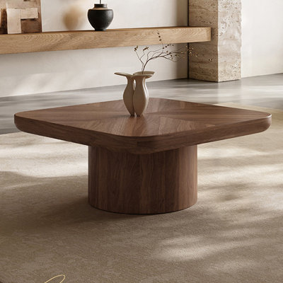 Brown Solid + Manufactured Wood Square Coffee Table