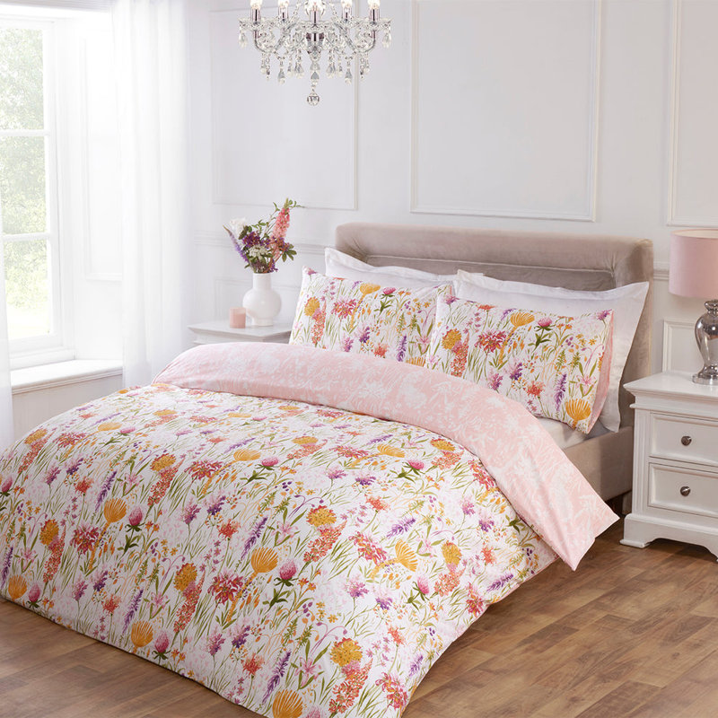Lily Multi Floral Print Duvet Set    , Double
