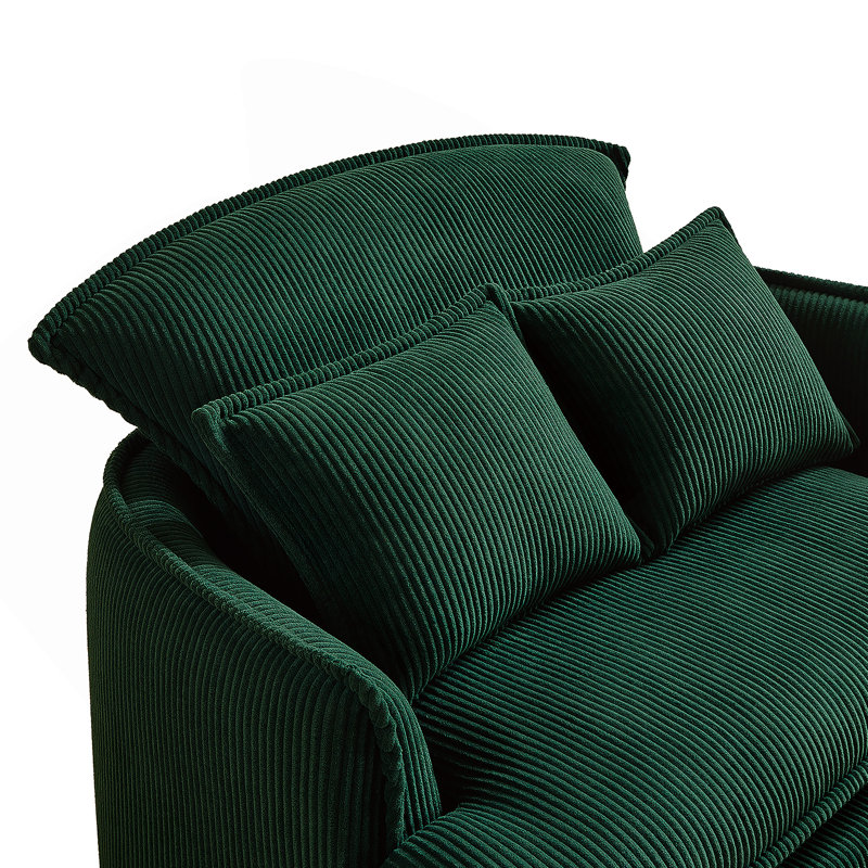 Luxurious Oversized Armchair with Lumbar Support and Matching Ottoman for Ultimate Comfort and Style, Green