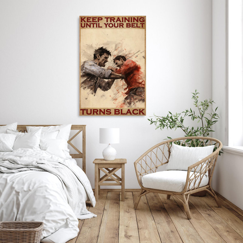 «Keep Entraînement Jusqu'à Votre Ceinture», reproduction sur toile, H 14 po x l 11 po x P 1,25 po