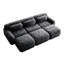 Canapé modulaire 3 places gris foncé avec revêtement en tissu, mousse haute résilience 32D, mobile, sans montage et base antidérapante pour salon et home cinéma.