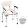 VEVOR Commode Chair, Bedside Commode with Padded Seat, Drop-Down Arms,