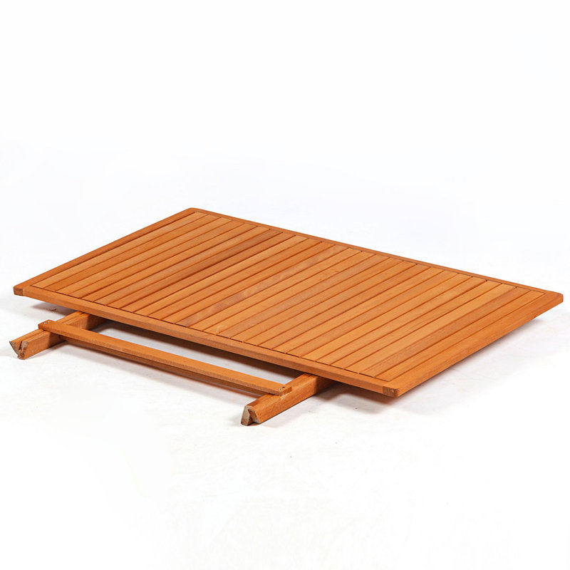 Ensemble de table et chaises de jardin 5 pièces, naturel et crème, bois de hêtre massif | Table: 47,2 po x 29,1 po x 29,1 po, chaises: 17,7 po x 35,0 po x 18,5 po | Sans vernis, agent de conservation à base d'eau | Parfait pour les repas en plein air et la détente
