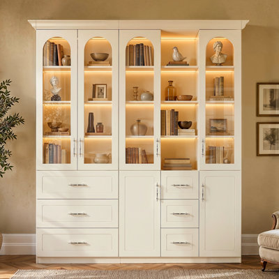 92.5'' H 2-Piece Bookcase With Open Shelves