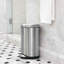 Simplehuman 10 Liter / 2.3 Gallon Small Semi-Round Bathroom Step Trash Can, Brushed Stainless Steel