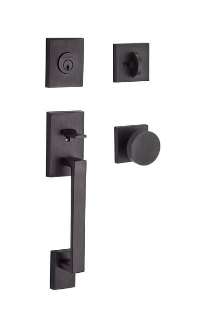 La Jolla Handleset with Single Cylinder Deadbolt and Door Knob and Rosette Baldwin 