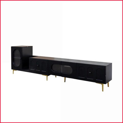 TV Furniture Extendable Wood Entertainment Center with Storage | Particle Board+MDF | TV Size 80-89 Inches
