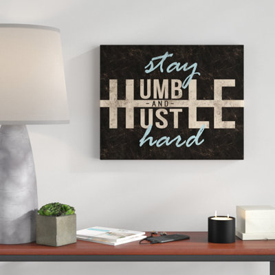 « stay modeste journée hard », art textuel sur toile enveloppé