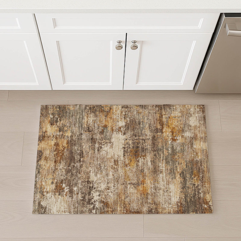 Machine Washable Indoor/Outdoor Earleville ACN2368 Abstract Rug, Rectangle 1'8" x 2'6"