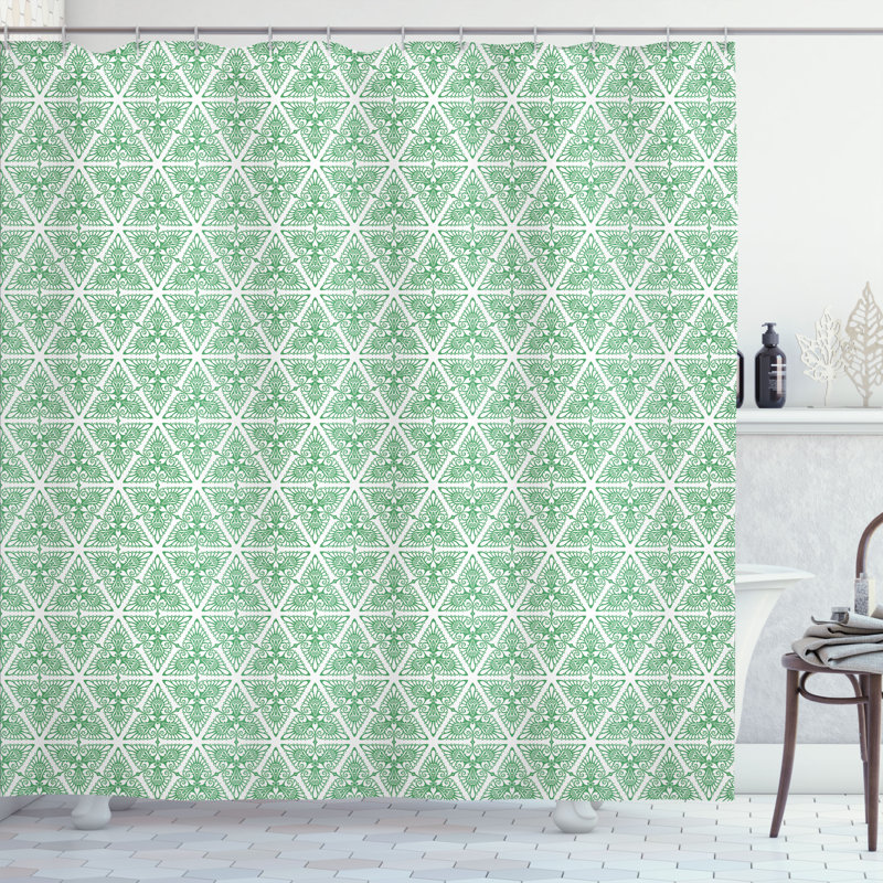 Ensemble de rideau de douche + crochets, Vert laurier, H 69 po x l 75 po