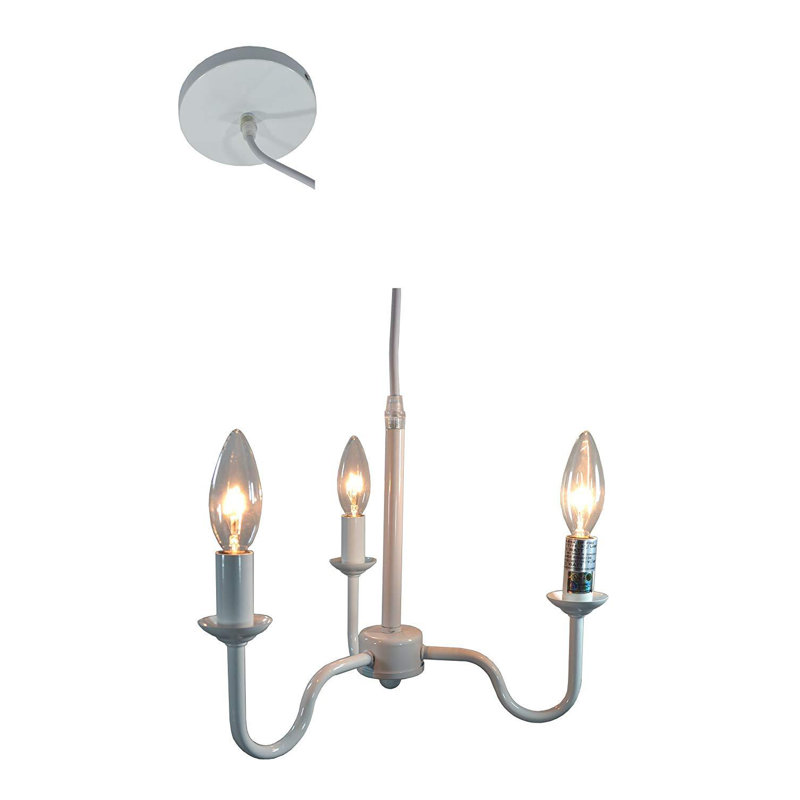 Style bougie classique/traditionnel 3 lumières lustre Tejada, Laiton antique