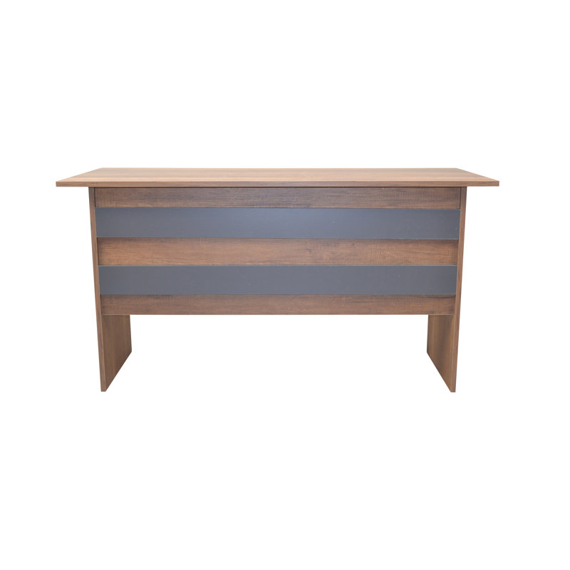 Finnlie 160Cm W Rectangle Writing Desk, Imitation Oak/Brown, Oak Replica