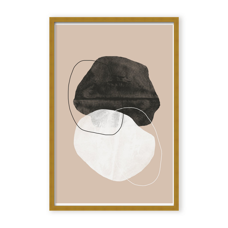 Cosmic Abstract by The Miuus Studio - Picture Frame Painting on Paper, 24" H x 16" W x 1.125" D, Black, Framed Matted Print