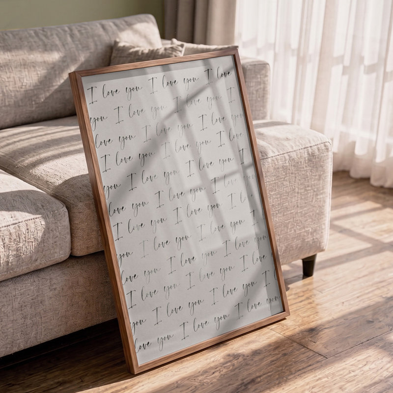 Love's Repetition Print, 24 × 36, Wrapped Canvas, Gold/Tan/Black/Brown/White