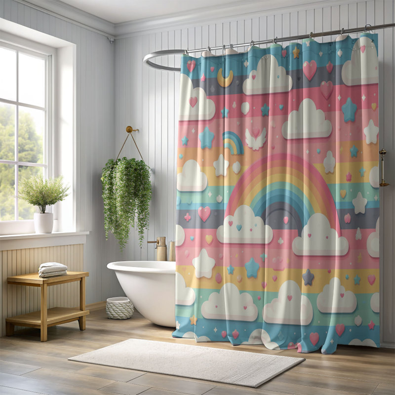 Rideau de douche standard 1 pièce Soft Spectrum, H 74 po x l 71 po