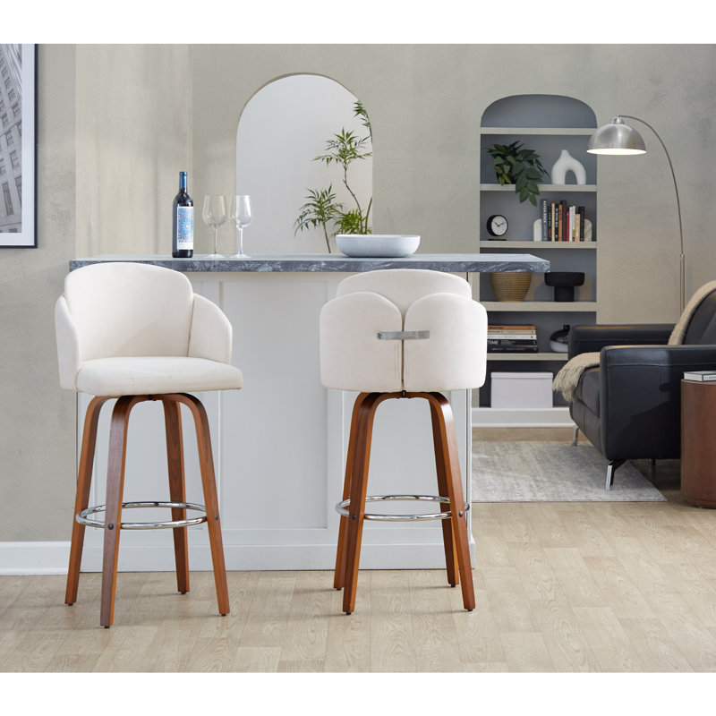 Tabouret de bar à hauteur fixe, Beige / tissu