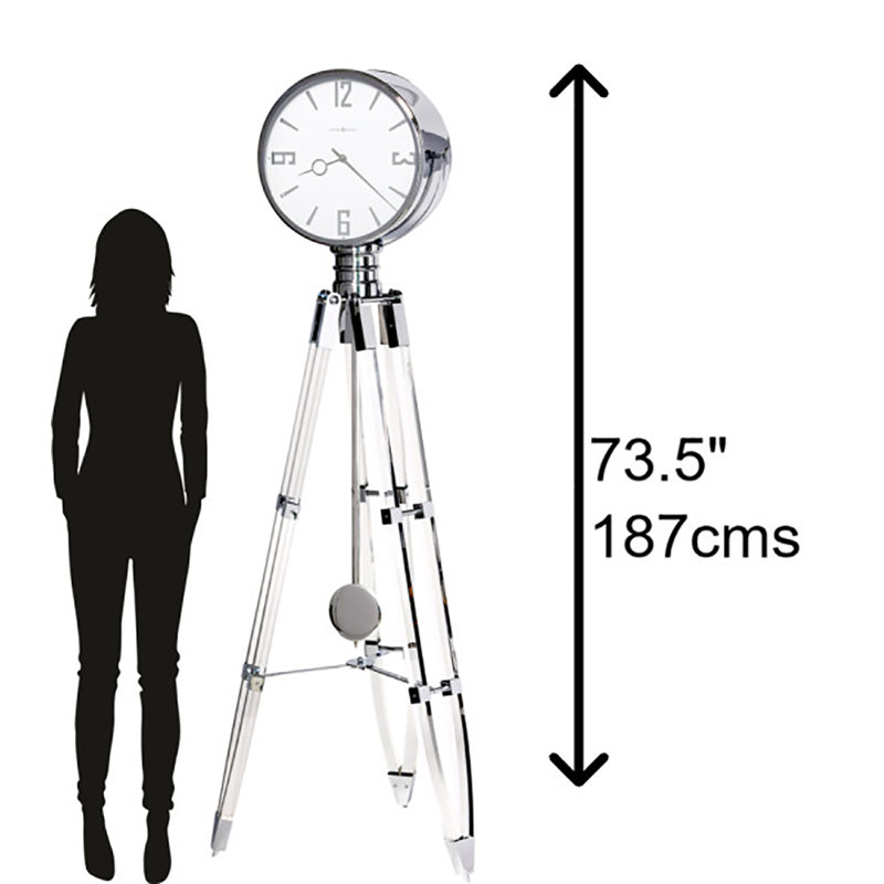 Chaplin 73.5'' H Metal Floor Clock with Adjustable Chime Volume