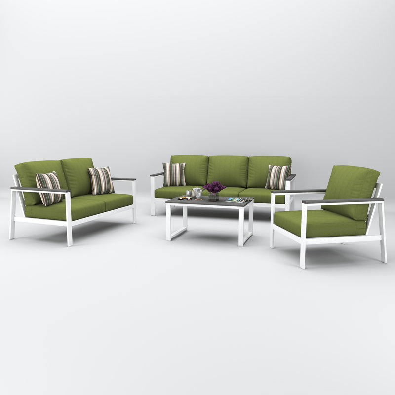 Townsend 6-Person Sunbrella® Patio Seating Group, Spectrum Cilantro, Gray